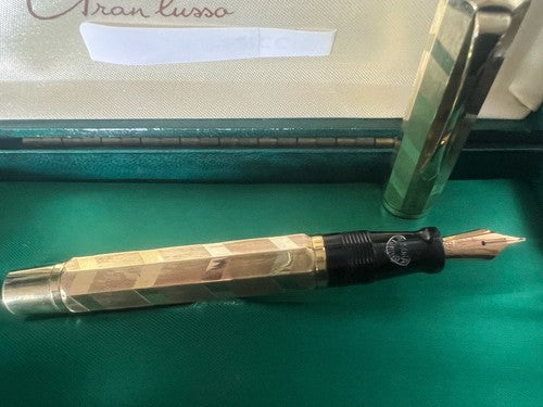 🔴 AURORA penna stilografica Numero 1 pennino ORO 14K F pulsante di fondo