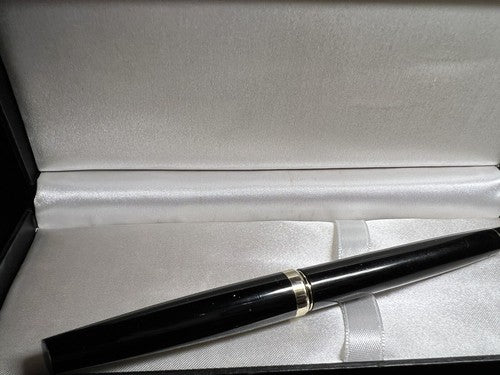 🔴 PILOT E penna stilografica nera pennino ORO 14 KT a cartuccia vintage 1970