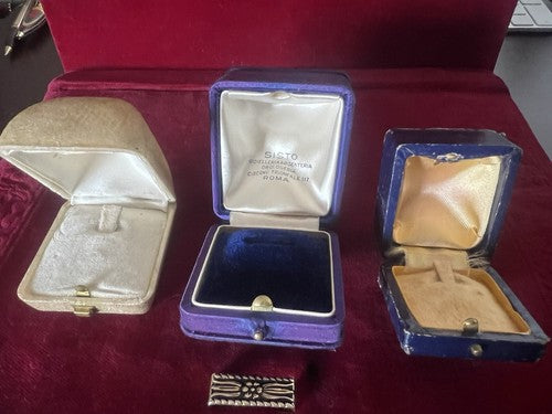 🔴 Scatole anello astucci custodie gioiello lotto 9 PEZZI vintage