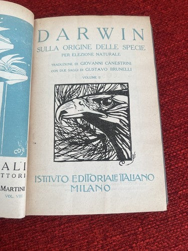 🔴 DARWIN Books Italian Publishing Institute Milan, 2 complete volumes 