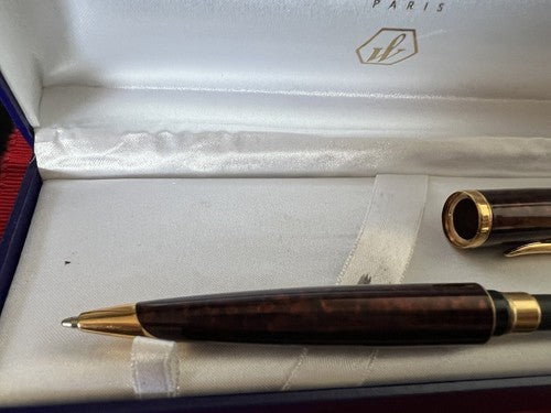 🔴 WATERMAN penna sfera Carene Deluxe lacca marmorizzata profili dorati