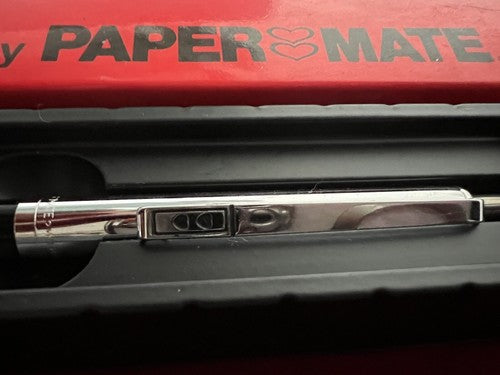 🔴 PAPERMATE penna sfera GRAND PRIX MESSICO cromata a pulsante vintage 1992