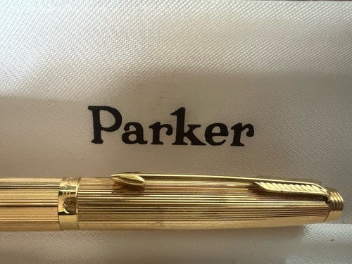 🔴 PARKER penna stilografica 75 placcata oro numerata pennino ORO 14 KT F nuova