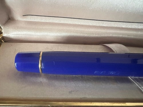 Grand-Mère Stylo-Plume Sphère Extra Résine Bleu Paysage Europeenne 1992 Limité