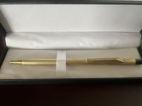 🔴 PELIKAN penna sfera corpo e pulsante a scatto metallo dorato scrive vintage