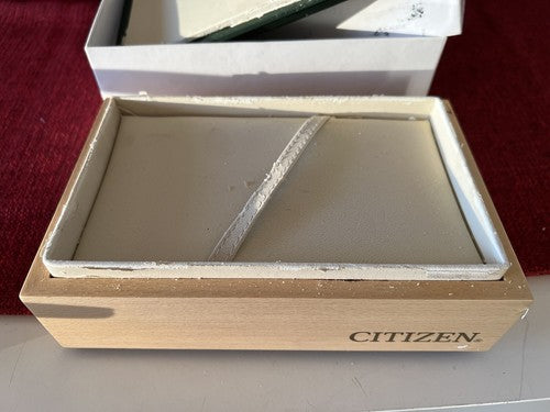🔴 CITIZEN box scatola orologio Eco drive stiletto rigido custodia vintage