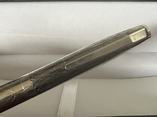 🔴 Kolbenfüllfederhalter aus verchromtem Metall mit Goldfeder, schreibt im Vintage-Stil 