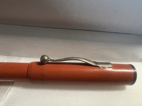 🔴 Penna stilografica ARANCIONE a leva scrive vintage 1930
