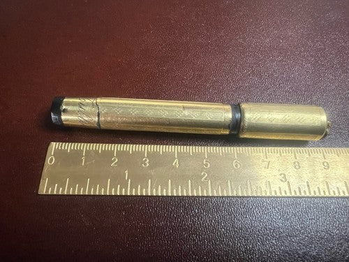 🔴 ANGLO AMER penna stilografica retrattile placcata ORO 18 CARATI vintage