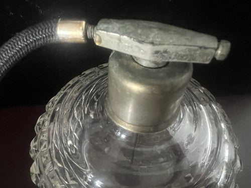 Porte- de Parfum Verre Gravé Avec Pompe Grande Format Original Vintage