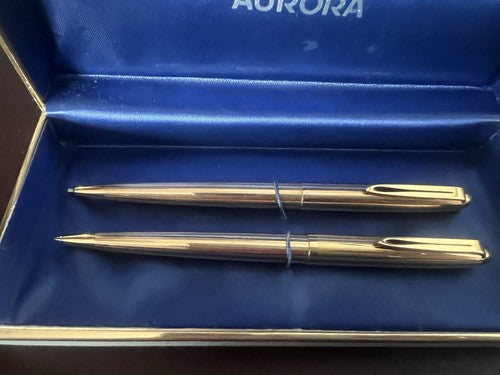 Aurora Stylo-Plume Sphère Et Crayon Mécanique Set Série Aigle Dorées Vintage