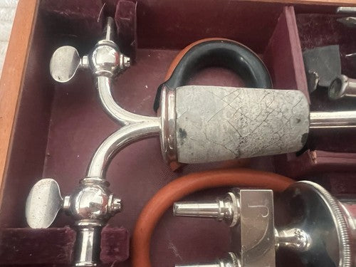 Vintage 1800 Medical Chest Aspirator Doctor Pleura Lungs Case