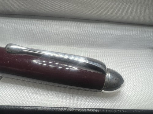 🔴 DELTA penna sfera roller GRAFFITI lacca bordeaux profili laminati argento