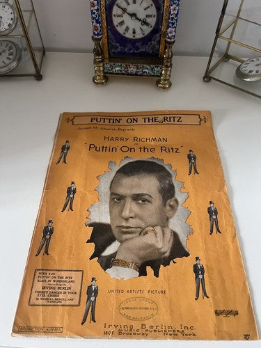 🔴 Spartito musicale ALICE IN WONDERLAND Harry Richman PUTTIN ON THE RITZ 1920