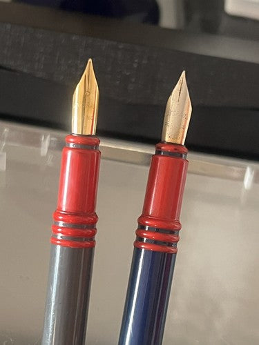 🔴 WATERMAN penne stilografiche BLU punta FF GRIGIO punta F scrivono vintage