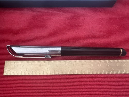 🔴 JUTOU 636 penna stilografica con pietra rossa incastonata scrive vintage
