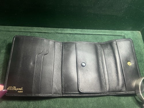 Dupont Portefeuille Homme Cuir Noir Amène Billets de Banque Cartes Poche Neuf