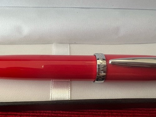 🔴 CAMPO MARZIO Kugelschreiber, roter Lack, Chromprofile, schreibt 