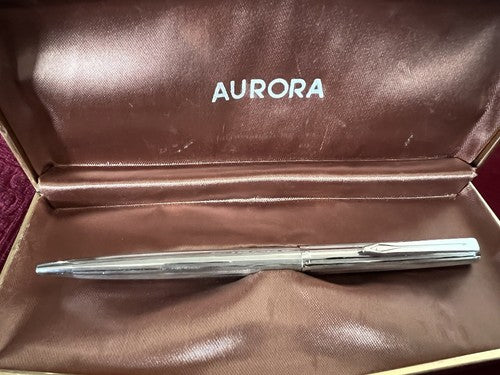 Aurora Stylo-Plume Sphère Chrome Écrit Parfaitement D'Origine Vintage 70