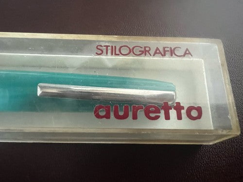 🔴 AURETTA penna stilografica By Aurora verde e cartucce vintage 1970
