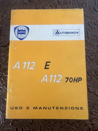 Lancia Autobianchi A 112 Booklet Car Use Maintenance Original Vintage 78