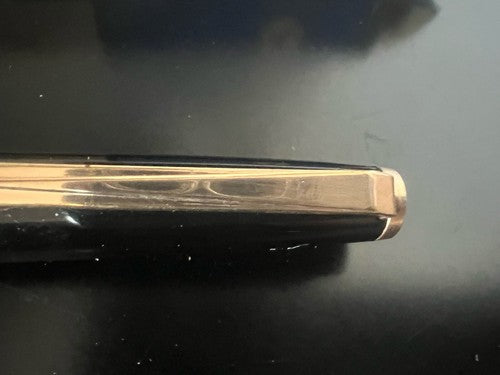 🔴 KAWECO penna stilografica 500F nera pistone oblò azzurro vintage 1970 SCRIVE