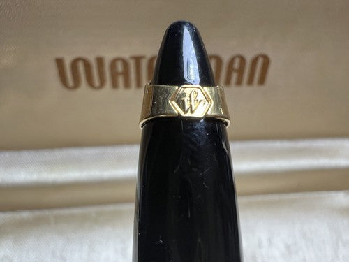Waterman Stylo-Plume Sphère Ici Et Le Crystal Noire Avec Cristal Écrit Vintage