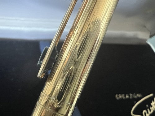 🔴 MORRIS penna sfera placcata oro 18 KT con piccoli segni erosione vintage