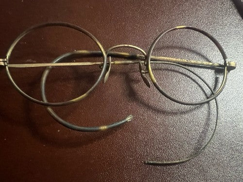 🔴 Montature OCCHIALI ANTICHI metallo e bachelite leggeri Charlie Chaplin 1800