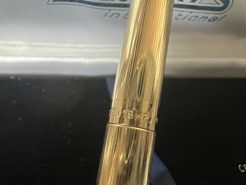 🔴 MORRIS penna sfera placcata oro 18 KT con piccoli segni erosione vintage