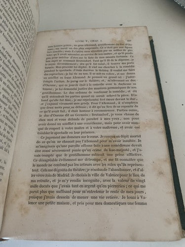 🔴 Book HISTORIE de santillane GIL BLAS in fracoise Paris 1848 antique 1890 