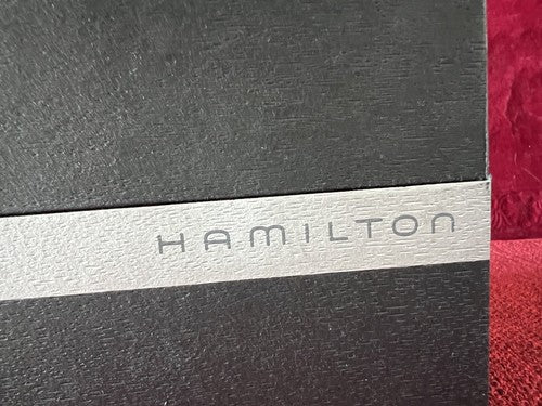 HAMILTON Boîtier Boîte Montre Bois Noir Avec Coussin Housse Coffret