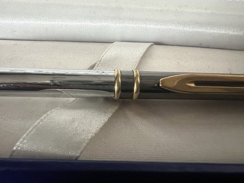 🔴 WATERMAN penna sfera lacca Laureat MKA canna fucile cromata profili dorati