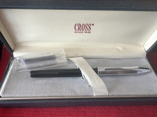 Cross Pen Fountain Pen Lacquer Black Cartridge A Pen F Marking
