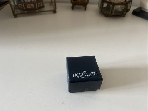 🔴 MORELLATO scatola gioielli: anello gemelli ciondolo pendente blu con nastrino