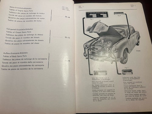 MERCEDES Benz TYPE 220 S Livret Pièces Original Multilingue Vintage 1956