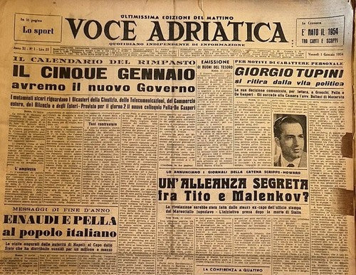Voix Adriatique Journaux Collection de Janvier À Avril 1964 IN Housse Tenues