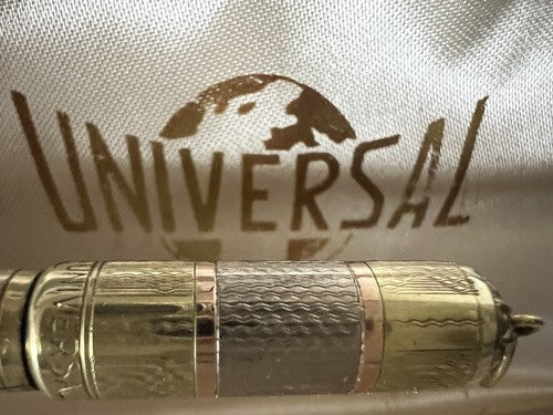 🔴 UNIVERSAL penna stilografica retrattile ORO ARGENTO funziona vintage