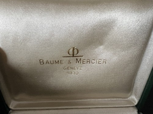 🔴 BAUME & MERCIER box scatola orologio pelle verde cofanetto custodia vintage