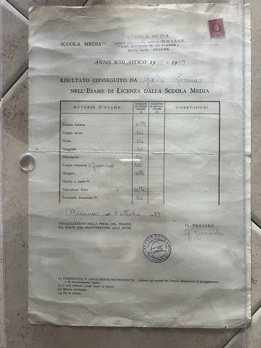 Medium School Diploma With Stamp Stamps And Votes 5 October 1959 