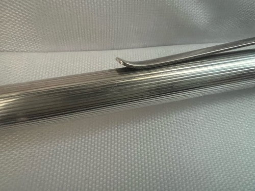 Stylo-Plume Sphère Argent 925 Rayures Mécanisme Bouton Snap Rare Vintage 20
