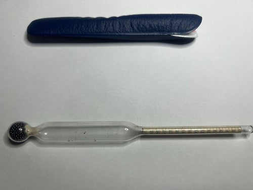 🔴 BABO MOSTIMETER Gleukonometer Weinmostglas Ampulle Temperatur antik 