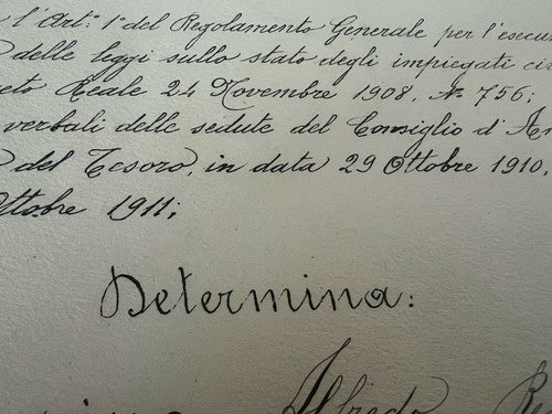 Ministre Du Trésor Conferimento Affectation De Comptable Finance Regno 1911