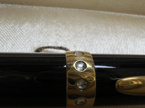 🔴 WATERMAN penna sfera Ici et La Crystal nera con cristalli scrive vintage