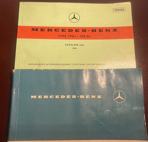 MERCEDES Benz TYPE 190 Livrets Entretien Recharges Originaux Vintage 1965