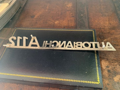 autobianchi A 112 A112 Armes Emblème Écrit Logo Plaque Voiture Métal F 