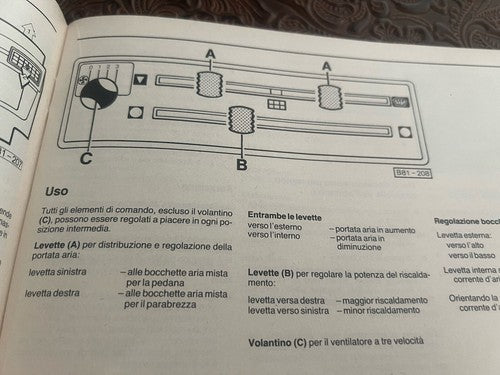 AUDI 80 Booklet Car Use Maintenance Italian Original Vintage