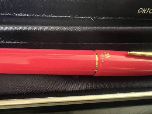 Ohto Stylo-Plume Sphère Roller Eins Z.10 Rose Profils Doré Écrit Avec Étui