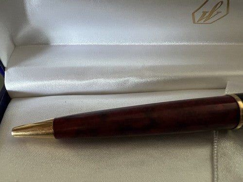 🔴 WATERMAN penna sfera Expert Dune lacca marmorizzata bordeaux profili dorati