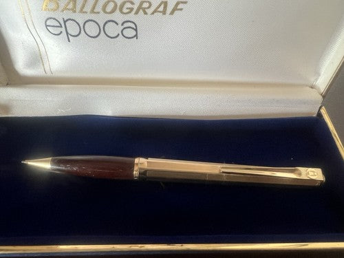 🔴 BALLOGRAF mechanical pencil gold metal wood writes vintage 12 